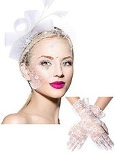 Bowknot Fascinator Hat Tea Party Hat Feathers Veil Mesh Headband and Short
