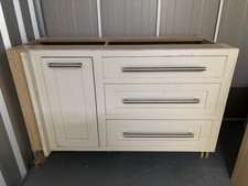 Kitchen Units Hand Painted With Marble Worktops Including Cupboards And Drawers