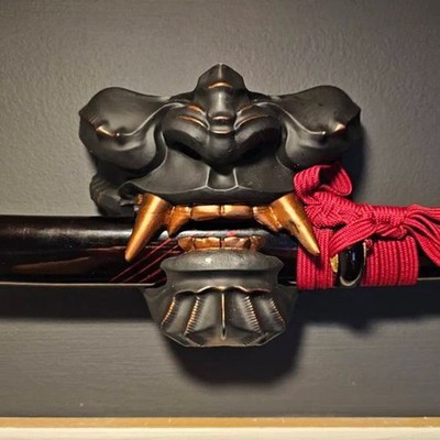 Halter Stand Display Rack Oni Katana Japanisch Samurai Schwert Schwarze Wandmask