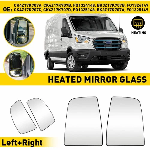 Left Right Side Upper/Lower Mirror Glass For Ford Transit-150 250 350 2015-2022