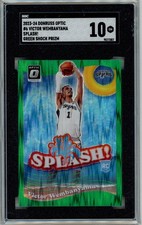 2023 Optic VICTOR WEMBANYAMA RC Rookie Green Shock Prizm SGC 10 GEM MINT D620