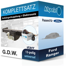 Für Ford Ranger 01.2005-07.2012 G.D.W. Anhängerkupplung starr + 13polig E-Satz