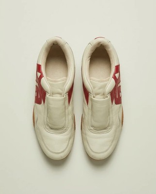 Y2K Miss Sixty Cream Red 60 Graphic Leather Slip On Shoes 37 Cyber Blokette Y2k