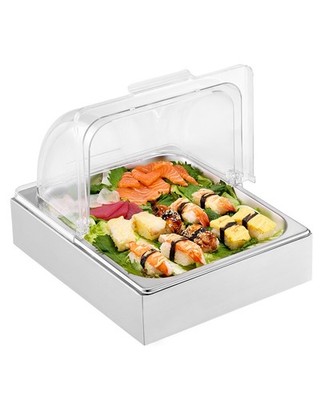 Countertop Food Serving Display Container, 1 x 1/2 Pan Stainless Steel Food Serv