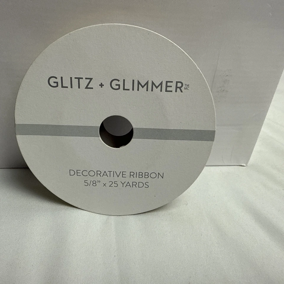 Glitz + Glimmer holiday decorative ribbon gold  sparkle glitter 5/8 x 25  - Image 2 of 4