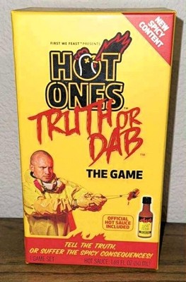 Wilder Games Hot Ones Truth or Dab The Game - Hot Sauce Included (Ages 17+)