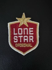 VINTAGE LONE STAR ORIGINAL BEER LOGO EMBROIDERED SEW & IRON ON PATCH OLD STOCK