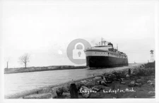 Ship "Badger" Ludington MI 1950s RPPC Postcard COPY