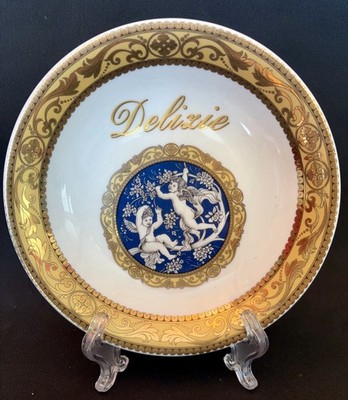 DEPOS T. Limoges CHERUBS SOUP BOWL Lavish 24 K. Gold Trim Cupid Porcelain