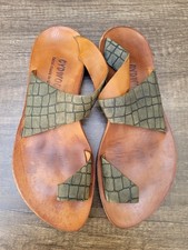 Cydwoq Women's Crocodile Leather Open Toe Sandals Sz 37 US 7.
