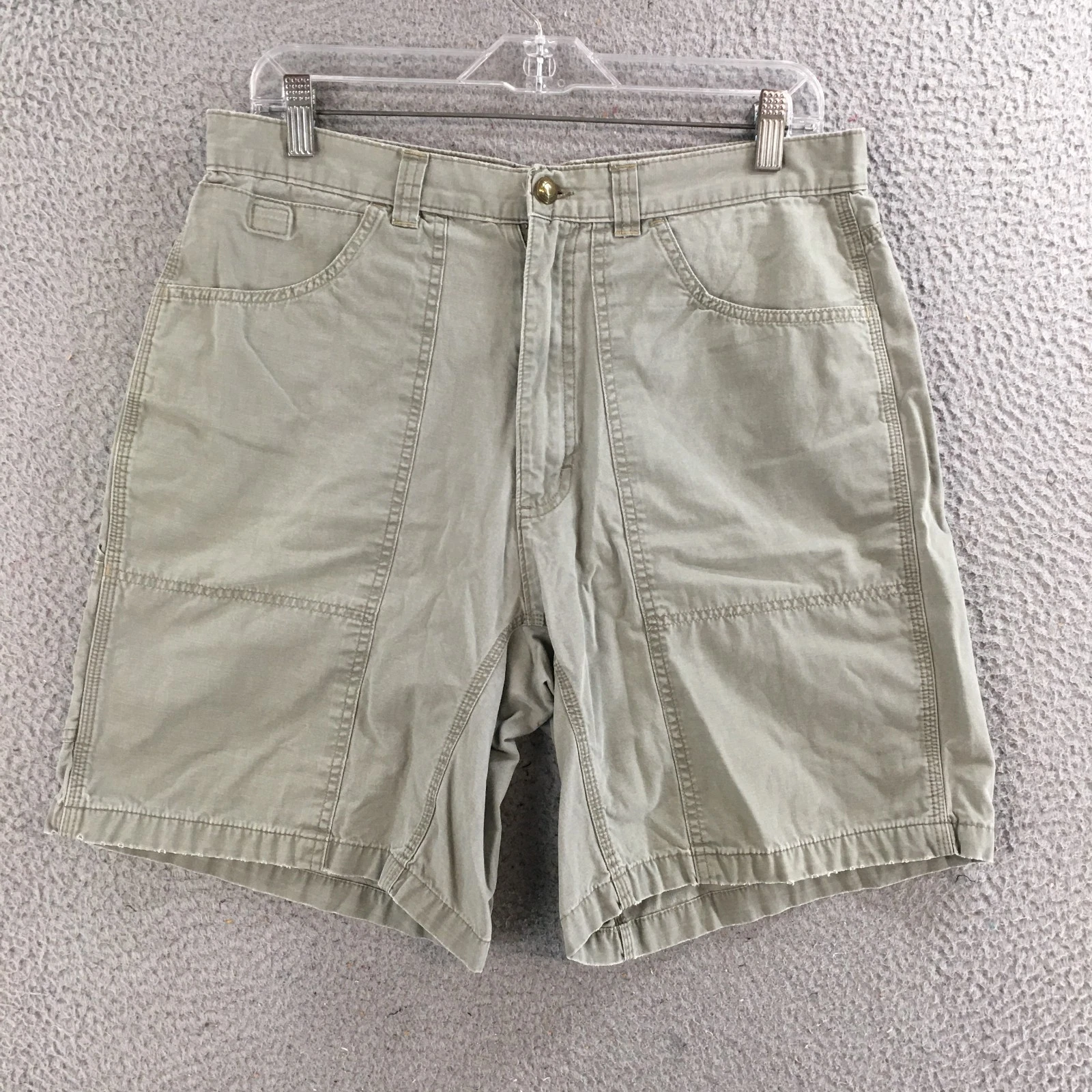 Woolrich Short Mens 34 Carpenter Flat Front Zip Fly Casual Mid Rise Cotton Gray