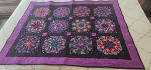 Quilt Throw Blanket Reversible Purple