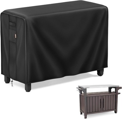MR.COVER 52'' Outdoor Prep Table Cover for Keter Unity XL Rolling Cart 600D Black