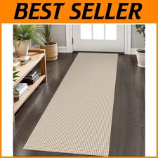 Cotton Kitchen Runner Mat 2x6 ft Ivory/Khaki