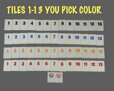 Rummikub by Pressman 1996 Complete Color Sets You Pick Deluxe Tiles, Engraved