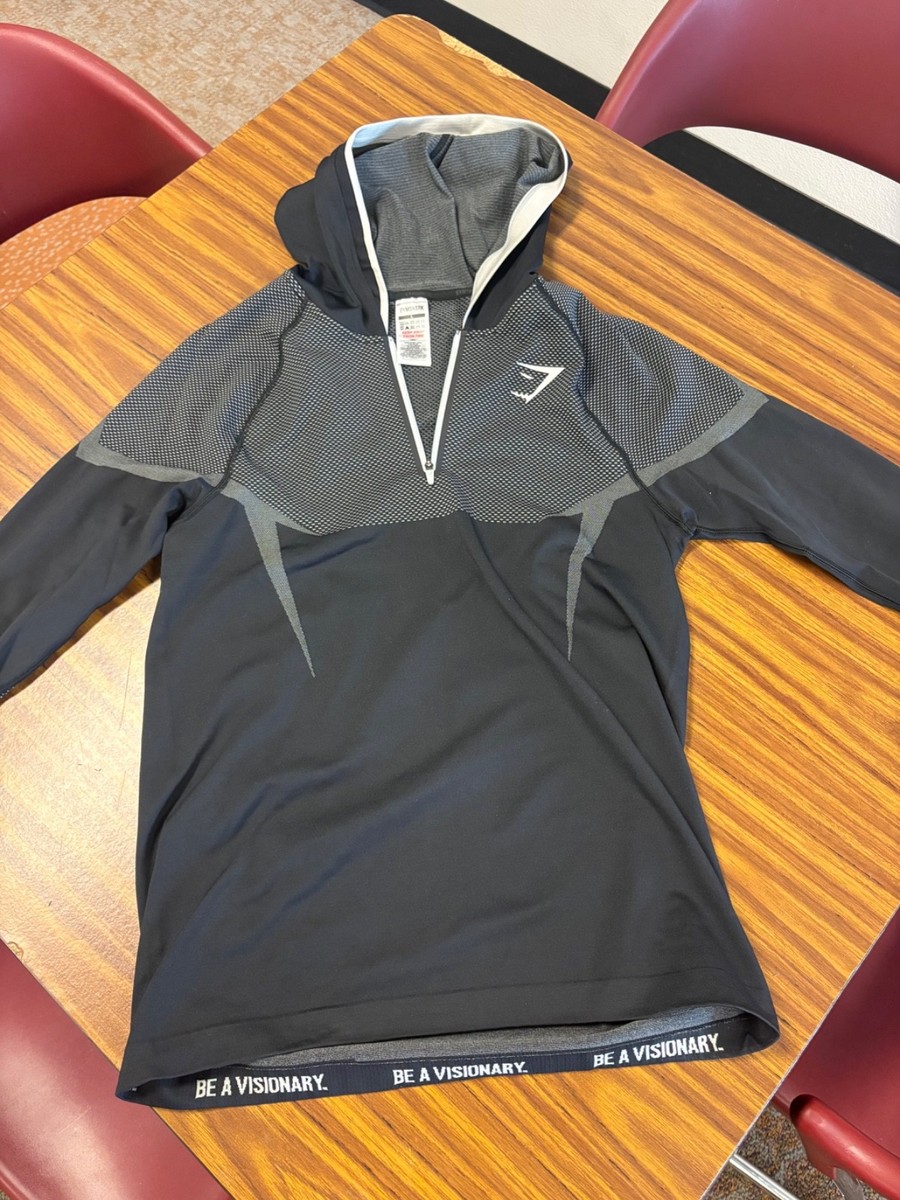 Gymshark Onyx 5.0 (BRAND NEW) Seamless Hoodie - Black/Light Grey