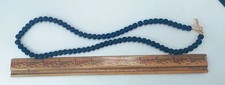 Vtg Venetian African Glass Trade Beads Cobalt Dark Blue 25" (63.5cm) Long