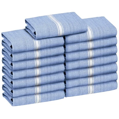 Zeppoli Classic Kitchen Towels - 15 Pack 100% Natural Cotton Towel Set, Reusa...
