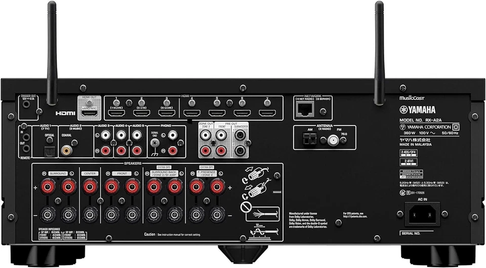 Yamaha RX-A2A AVENTAGE 7.1ch AV Receiver with 8K HDMI and MusicCast Black - image 3 of 4