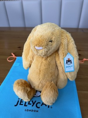 Jellycat Safran Bashful Bunny Medium Brandneu mit Etikett - selten & nicht mehr produziert - gelb Plüsch