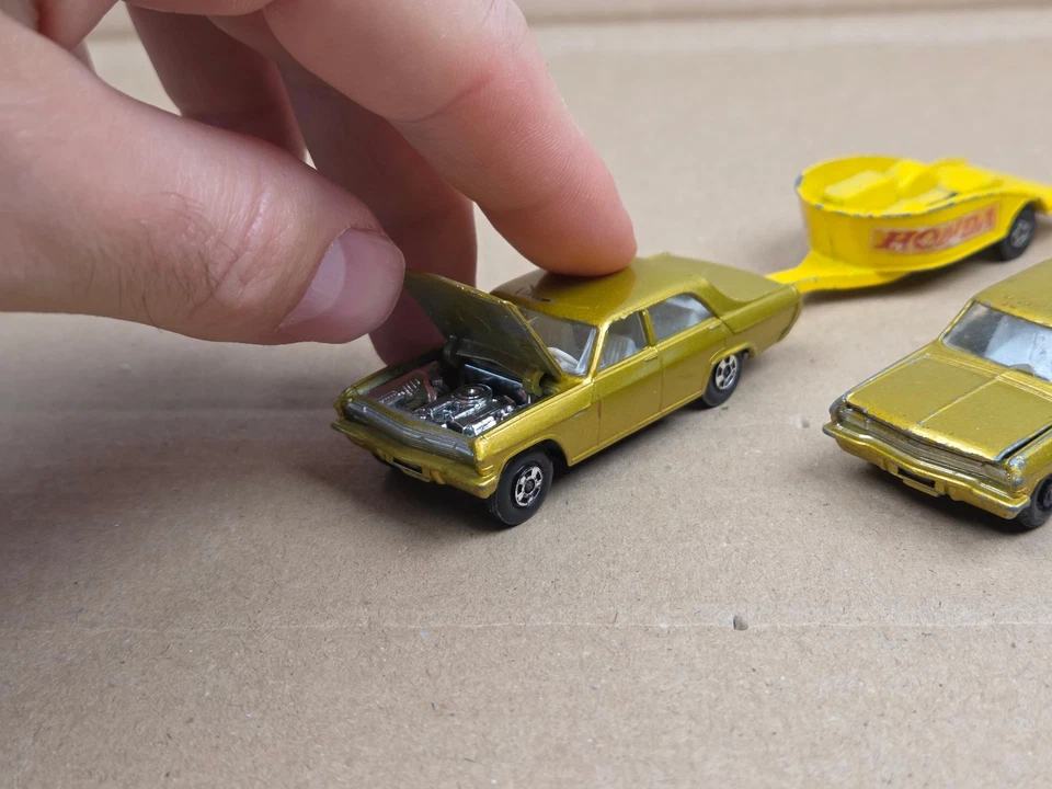 2x Matchbox Lesney 36 Opel Diplomat regular Superfast wheels Honda cycle trailer - Bild 3 von 4