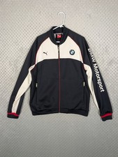 BMW Motorsports Puma Full Zip Track Jacket Men's XL Navy Blue Sport Racing
