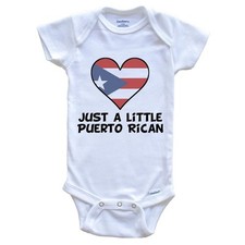 Just A Little Puerto Rican Baby Bodysuit - Funny Puerto Rico Flag Baby Bodysu...