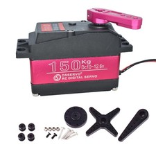 12V Waterproof IP66 150KG Digital RC Servo 1/5 Stainless Steel Gear High Torq...