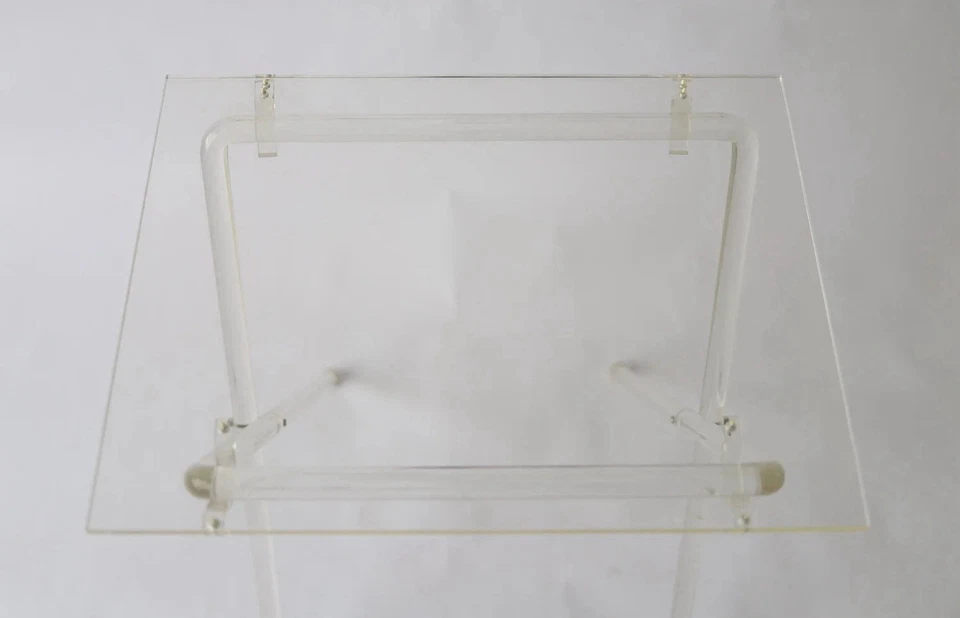 VINTAGE LUCITE FOLDING SIDE TABLE (2)/ TV trays. - Image 2 of 4