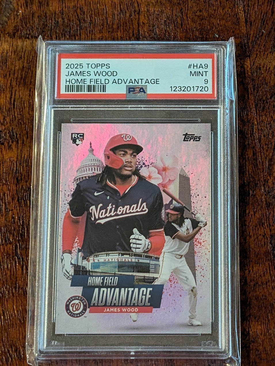 James Wood 2025 Topps  Home Field Advantage #HA9 RC PSA 9 Case Hit