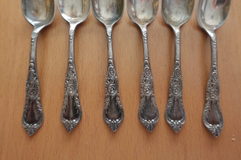 Vintage nickel  Silver  co Demitasse Spoons Lot Of 6