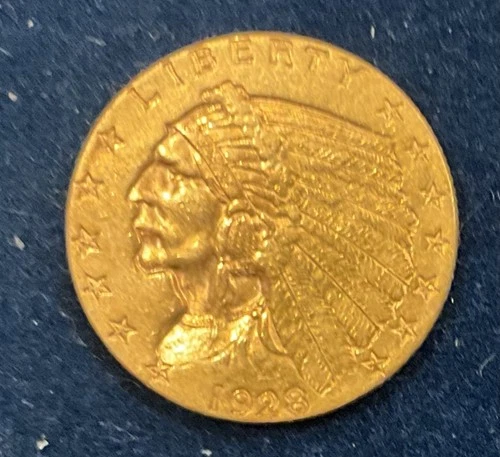 1928 $2.50 Gold Quarter Eagle Coin Indian Head US Mint Uncertified- AU
