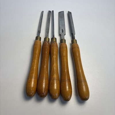 Marples Sheffield England Woodturning Chisel Set 5pc Wood Handles 16 