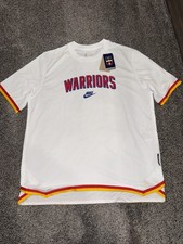 NIKE GOLDEN STATE WARRIORS Classic Edition PREGAME SHIRT FZ0141-100 Mens Sz S