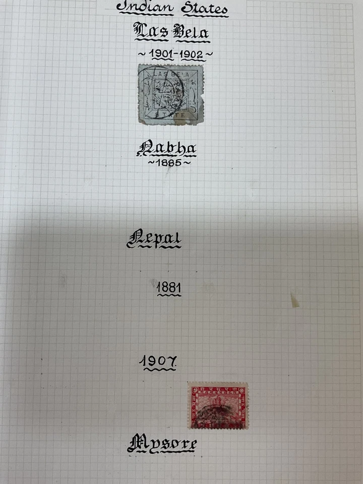 Sellos de estados de la India en álbum. F42 Foto 3 de 4