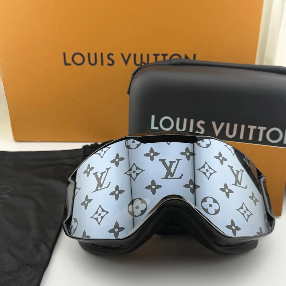 LOUIS VUITTON LV Gafas de Esquí Negro Espejado Marco Negro Auténticas NUEVAS Foto 2 de 3