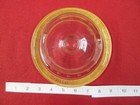 Vintage  Glass  Pedestal Candy Dish with Gold Flower Rim  6.25" dia x 3.75" tall — photo 3
