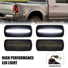 For 10-18 Dodge RAM 2500 3500 Dually Bed 4X Smoked LED Fender Side Marker Lights