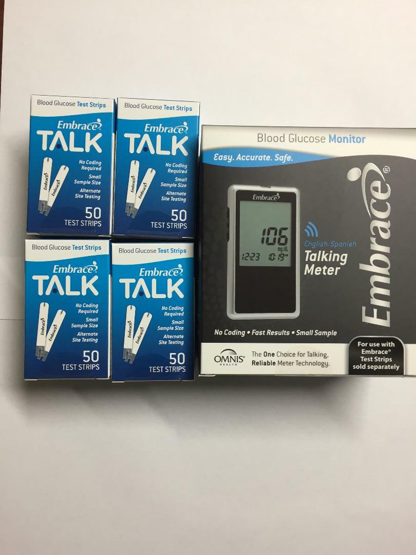 Embrace Blood Glucose (200) Test Strips Plus Meter Expiration Date 05