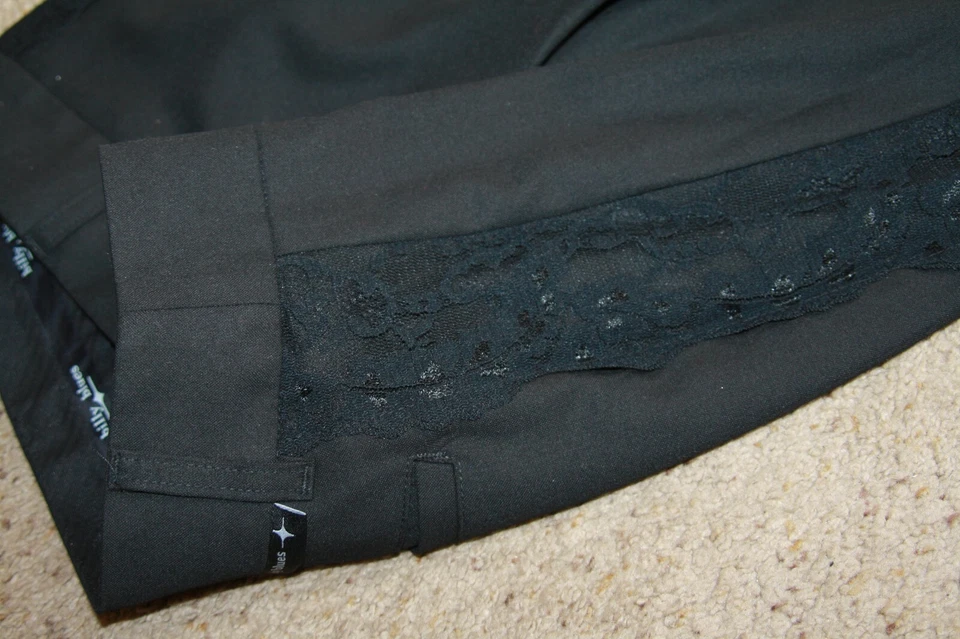 Billy Blues Negro Vestido Pantalón Encaje Adorno Talla 2 Nuevo Foto 2 de 3