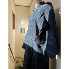 Mint antique kimono,japanese kimono , kimono robe,navy kimono,linen kimono
