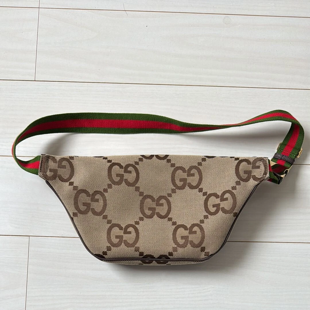 Sac ceinture GUCCI Jumbo GG camel ébène marron or quincaillerie sac bandoulière authentique