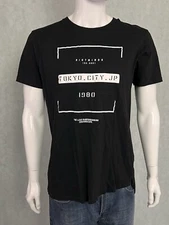 Cotton On Garments Longline Fit Riotminds Black T-Shirt Tokyo City Japan Size XL