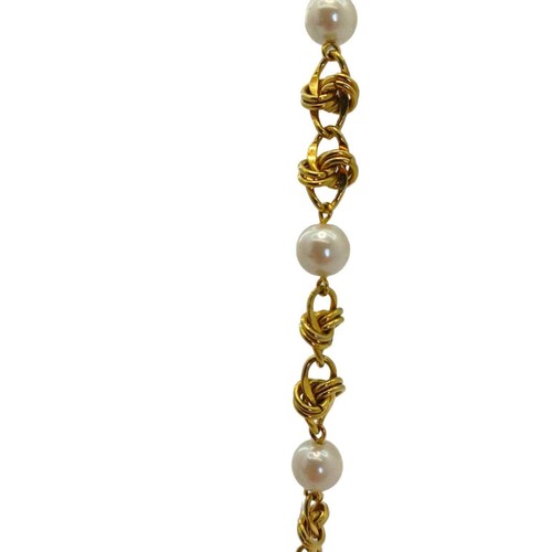 VINTAGE Womens Beaded Chain Necklace 12 in Jewelry Gold Tone Formal Pearls - Picture 3 of 3