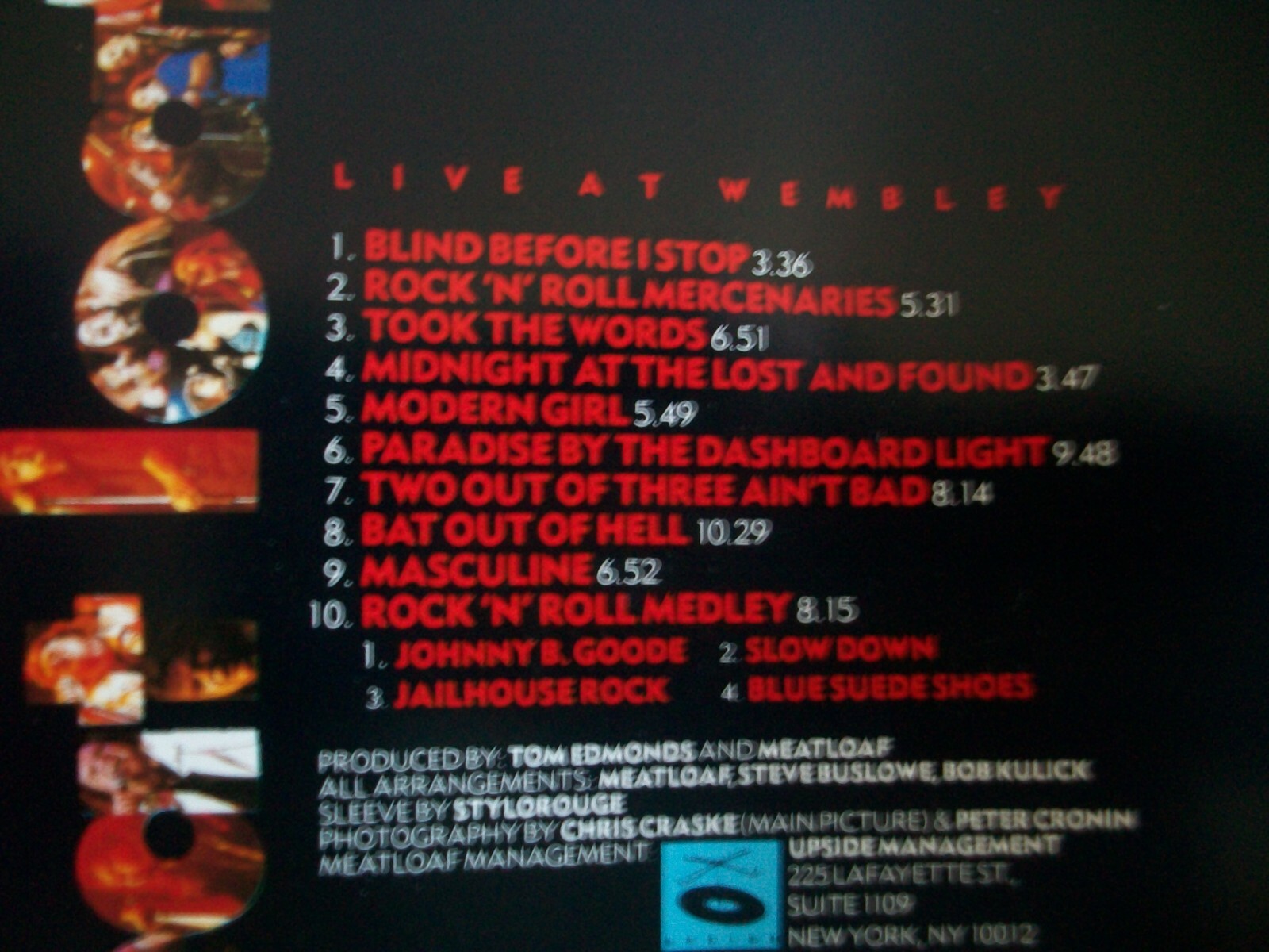 MEAT LOAF LIVE AT WEMBLEY 1987 CD ALBUM. BMG ARISTA. 258 599 MINT