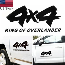 1pc Black 4x4 King Of Overlander Door Fender Side Rear Trunk Vinyl Decal Sticker