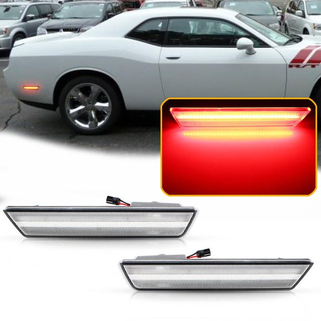 Clear Red LED Rear Side Marker Light For 0814 Dodge Challenger/1114 Charger eBay