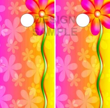 Flower Power Cornhole Wrap Bag Toss Skin Decal Sticker