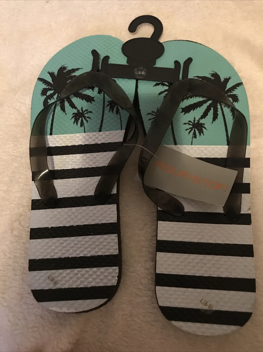 Aqua Stop women s L 8 9 Flipflops Sandals Shoes Multi Color TW 1772