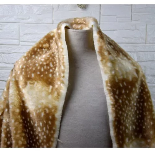 Faux Fur Sika Deer Dot Pattern Fabric Plush Fluffy Furry Craft Pad 45 50cm - Picture 11 of 17